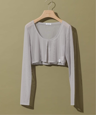 PISCESS/パイシス Solid mesh cardigan