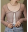PISCESS/パイシス Solid mesh cardigan