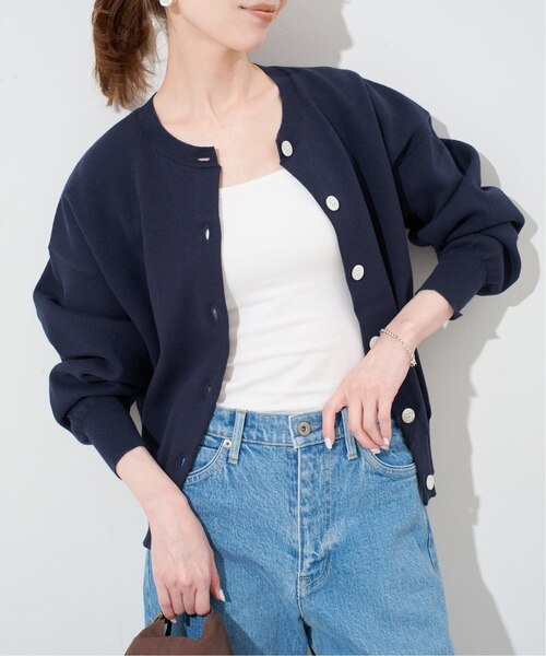 SLOBE IENA ダブルフェイスクルーカーディガン ダブルフェイスクルーカーディガン｜ベーセーストックの
