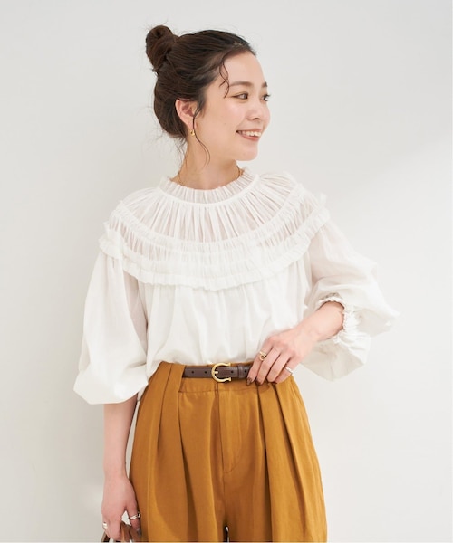 【新品・未使用】qualite カリテ 2wayブラウス　定価23,100円 2WAYストレッチタックブラウス｜OUTLET / アウトレット