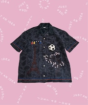 JUST AN IDEA（ジャスト アン アイデア) × KHOKI 別注 eiffel tower オープンシャツ