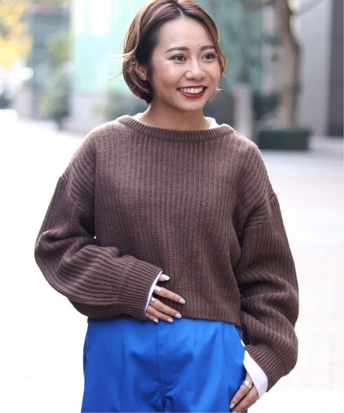 【短期間限定】PRISTINE 追撚フライスクルーネックプルオーバー バルキーコットンフライス 飛び柄刺繍入りクルーネックプル