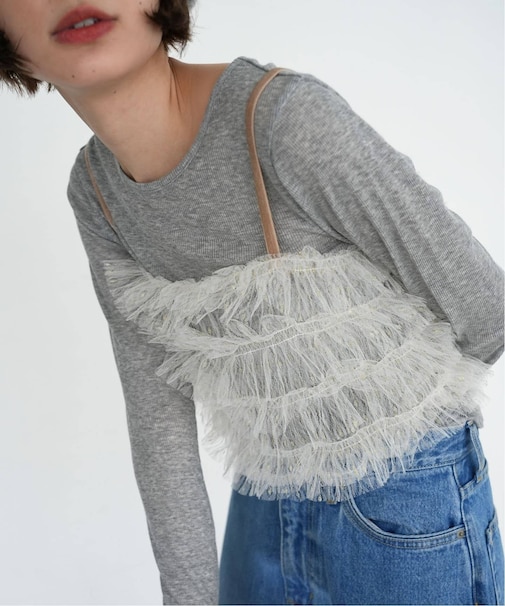 《WEB限定》SLOBE citron.フリルチュールキャミソール