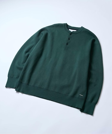 【ANTS & ELEPHANTS】2トーン スウェットライクヘンリーネックニット