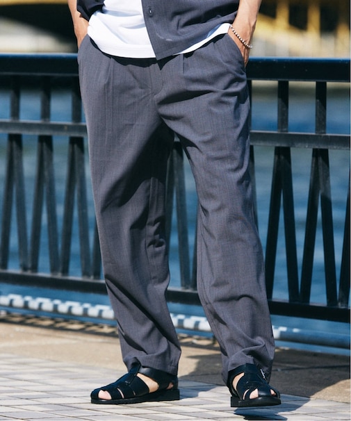 ”イージーケア” TECH LINEN COOLMAX(R) スラックス（セットアップ着用可）