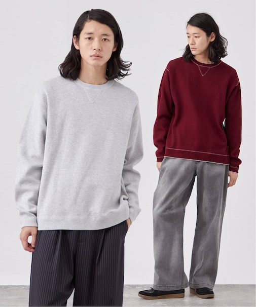 【ANTS & ELEPHANTS】スウェットライク リバーシブル クルーネックニット
