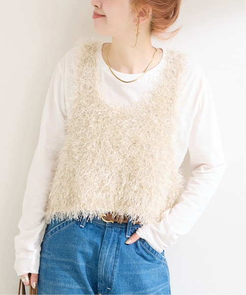 seyto シャギースイッチングニットベスト サイズ2 seyto シャギー