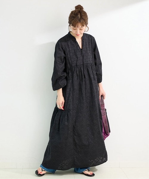 手洗い可 / ジャカードシフリーL/Sワンピース｜ベーセーストック