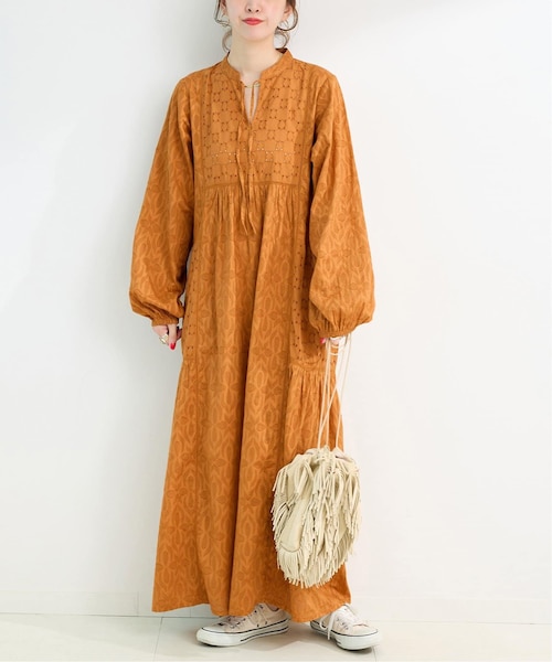 手洗い可 / ジャカードシフリーL/Sワンピース｜ベーセーストック