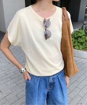 《接触冷感/UV機能》FROSTYCOTTON フレンチスリーブプルオーバー