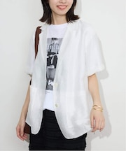 シアーハーフスリーブジャケット