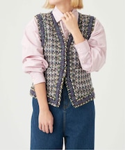 IENA LA BOUCLE LINTON ブライトツイードベスト