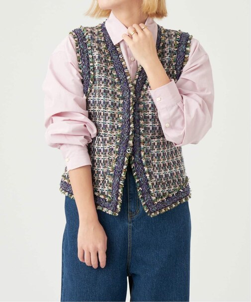 IENA LA BOUCLE LINTON ブライトツイードベスト