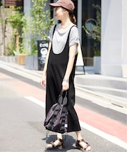 《WEB限定/追加》ジャージジャンパースカート×5分袖 Tシャツセット