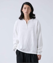 【ANTS & ELEPHANTS】ジップ ワッフルヘンリーネックスウェット