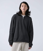 【ANTS & ELEPHANTS】ジップ ワッフルヘンリーネックスウェット