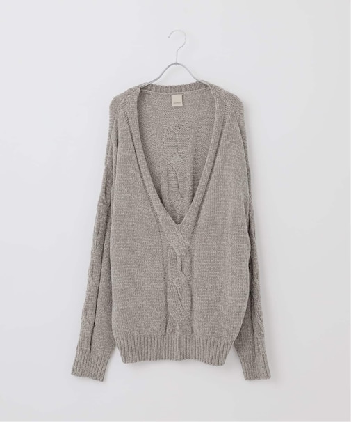 【Deux Allures/ドゥ アリュール】モールケーブルニット