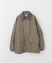 【Deux Allures/ドゥ アリュール】レザーカラー ショートブルゾン