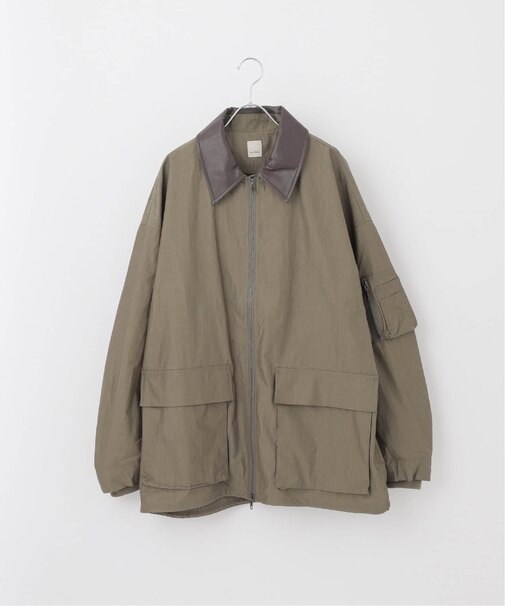 【Deux Allures/ドゥ アリュール】レザーカラー ショートブルゾン