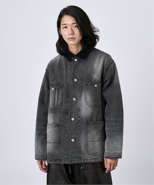 LA PEAU DE GEM /ブラックデニムカバーオール LA PEAU DE GEM /ブラックデニムカバーオール LA PEAU DE GEM