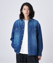 ソフトデニム オーバーシャツ