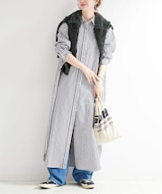 《2点セット》モールニット&シャツワンピースセット