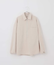 【Deux Allures/ドゥ アリュール】ベロアハーフジッププルオーバー