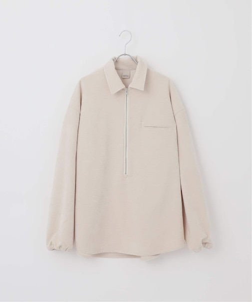 【Deux Allures/ドゥ アリュール】ベロアハーフジッププルオーバー