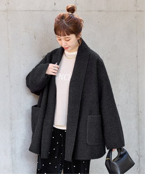 B.C STOCK コート アウター ブークレージャージ着流しコート ブラック ブークレージャージ着流しコート｜ベーセーストックのアウトレット通販