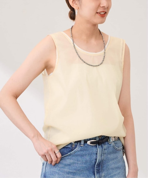 シースルータフタタンクトップ