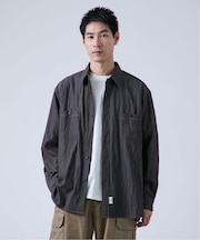 ウォッシュ加工 オーバーサイズ レギュラーカラーシャツ