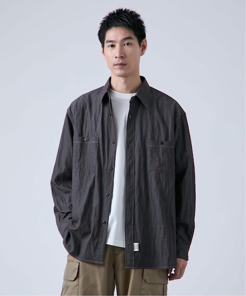 ウォッシュ加工 オーバーサイズ レギュラーカラーシャツ