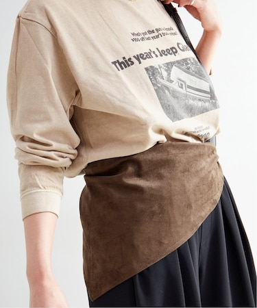 スエード調巻きスカート