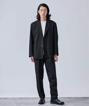 《2点セット》ウールライク リラックスジャケット セットアップ