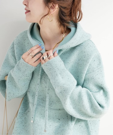 手洗い可 / カラーネップフードプルオーバー