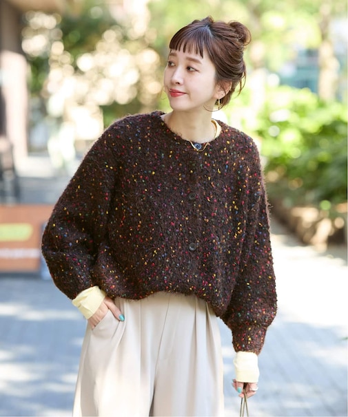 《追加7》手洗い可 / ポコポコヤーンミックス2WAYカーディガン