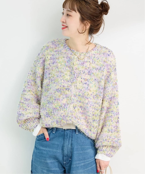 《追加7》手洗い可 / ポコポコヤーンミックス2WAYカーディガン