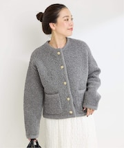 パイルショートカーディガン