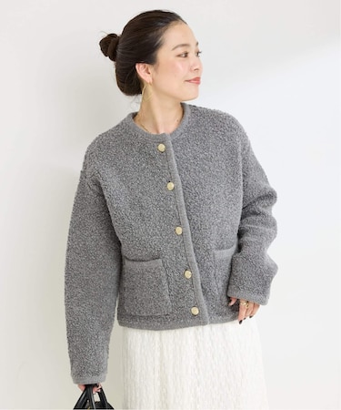 パイルショートカーディガン