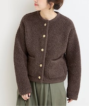 パイルショートカーディガン