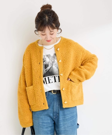 パイルショートカーディガン