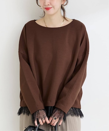 ウォッシャブル / レースヘムドルマンプルオーバー