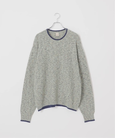 【Deux Allures/ドゥ アリュール】ラメ カノコ編みクルーネックニット