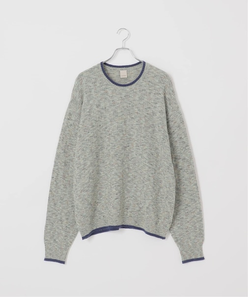 【Deux Allures/ドゥ アリュール】ラメ カノコ編みクルーネックニット