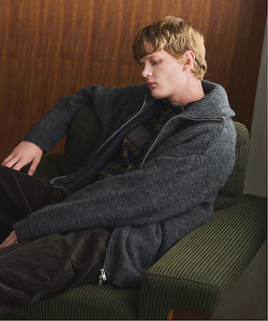 OSKR別注 ジップ シャギードライバーズニット