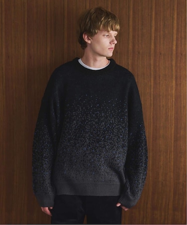 OSKR別注 グラデーション クルーネックニット