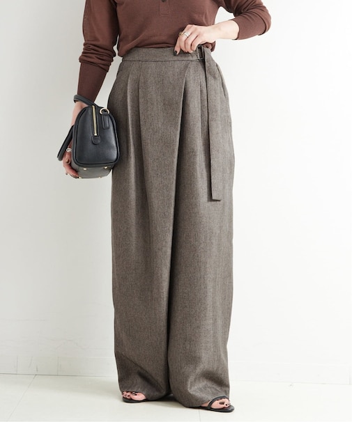 手洗い可 / ヘザーツイードラップタックスラックス