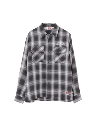 BEN DAVIS別注 ネルチェック 刺繍ワークシャツ