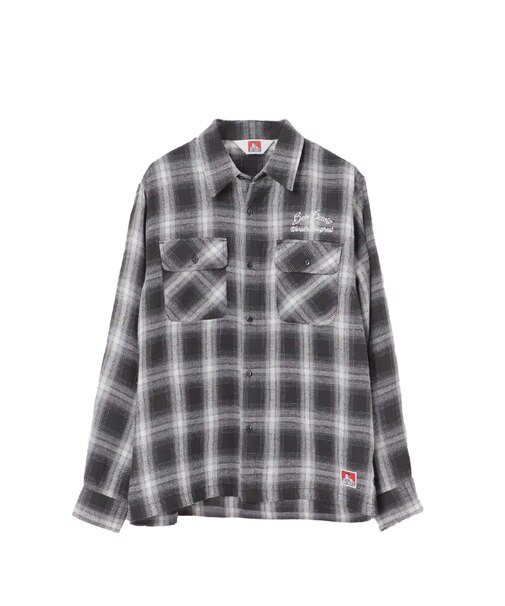 BEN DAVIS別注 ネルチェック 刺繍ワークシャツ
