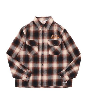 BEN DAVIS別注 ネルチェック 刺繍ワークシャツ